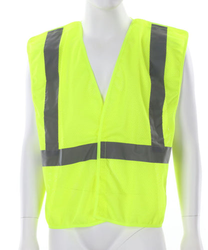 MCR Safety CL2ML - Hi-Vis Lime Safety Vest -2 Inch Silver Reflective Stripes - Breakaway Design with Hook & Loop Closures - Meets ANSI/ISEA 107 2020 Standard - Type R Class 2 Compliant - Tear Away Design Helps Protect Wearer from being Pulled into Harm's  — manufacturer image 2