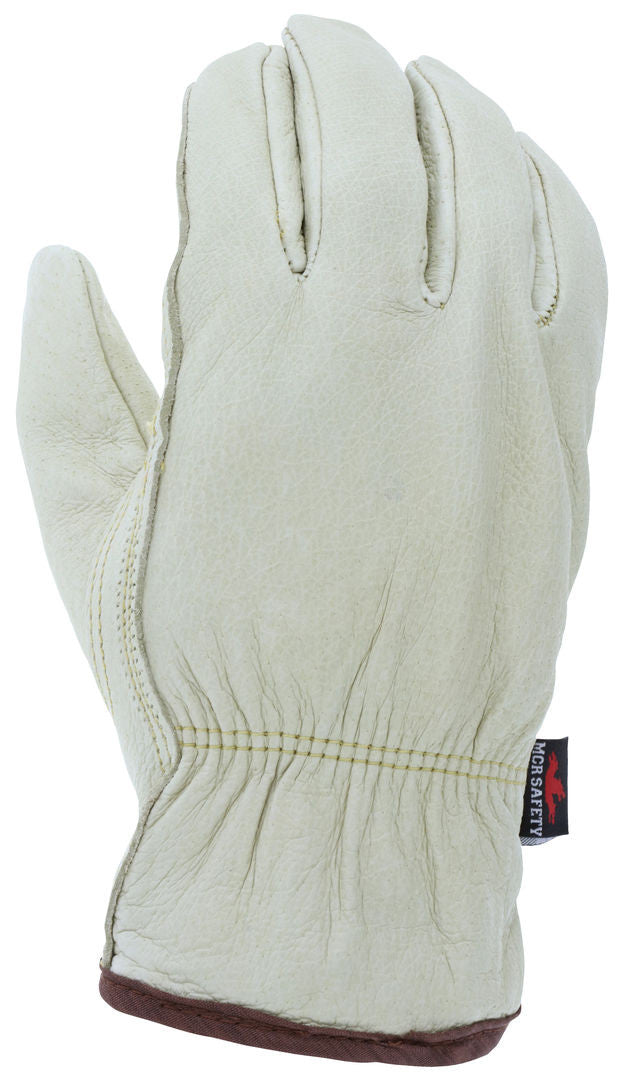 Grain Pigskin Leather Driver Gloves, Fleece Insulated, Keystone Thumb
