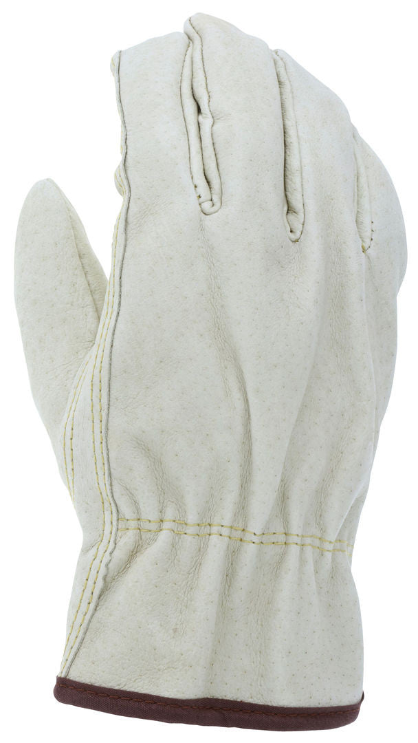 Grain Pigskin Leather Driver Gloves, Fleece Insulated, Keystone Thumb