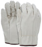 Grain Pigskin Leather Driver Gloves, Fleece Lined, Slip-On Cuff