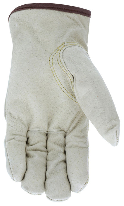 Artic Jack Insulated Pigskin Leather Driver Gloves, Thermosock Lined, Keystone Thumb
