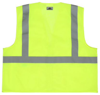 MCR Safety RVCL2MLZ - Hi-Vis Reflective Lime Safety Vest - Manufactured with Recycled Materials - Meets ANSI/ISEA 107 2020 Standard - Type R Class 2 Compliant - Made with Environmentally Friendly Recycled Water Bottles and Polyester — manufacturer image 3