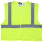MCR Safety VCL2MLFR - Luminator® Series - Hi-Vis Reflective Lime Safety Vest - ANSI/ISEA 107 2020 Type R Class 2 - Mesh Fabric with 2 Inch Silver Stripes - Hook and Loop Front Closure - Treated to be Limited Flammability