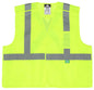 MCR Safety RXCL2ML - Hi-Vis Reflective Lime Safety Vest - Manufactured with Recycled Materials - Meets ANSI/ISEA 107 2020 Standard -Type R Class 2 Compliant - Five Point Break Away Design - Made with Environmentally Friendly Recycled Water Bottles and Pol