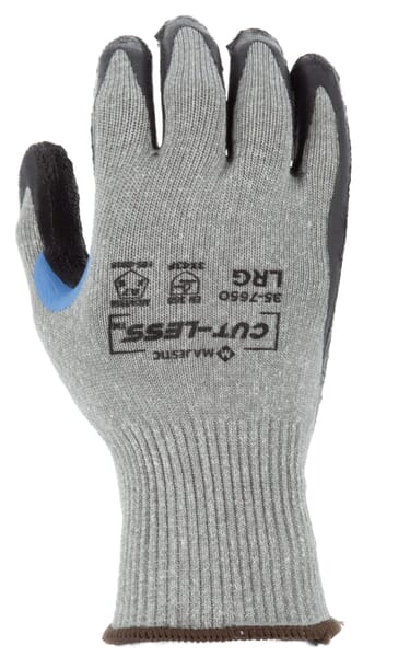 Cut-Less Korplex Glove with Crinkle Latex Palm, 13g, ANSI A7