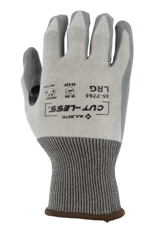 Cut-Less Korplex Glove with Foam Nitrile Palm, 18g, ANSI A7