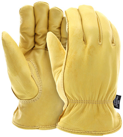 Grain Deerskin Leather Driver Gloves, Keystone Thumb, C100 Thinsulate Insulated