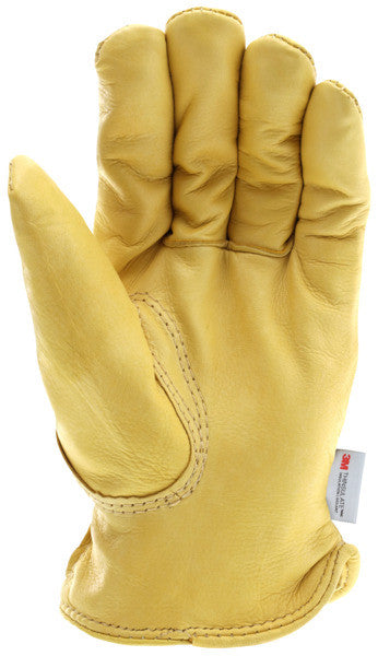 Grain Deerskin Leather Driver Gloves, Keystone Thumb, C100 Thinsulate Insulated