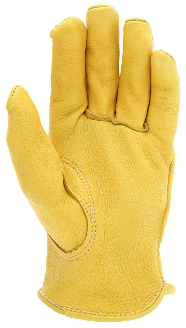 Grain Deerskin Leather Driver Gloves, Keystone Thumb, Slip-On Cuff