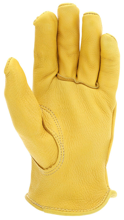 Grain Deerskin Leather Driver Gloves, Keystone Thumb, Slip-On Cuff
