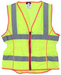 MCR Safety LVCL2ML - Hi-Vis Lime Safety Vest - 2 Inch Silver Reflective Stripes -Fitted for Women - Meets ANSI/ISEA 107 2020 Standard - Type R Class 2 Compliant - Breathable Safety Vest with Mesh Fabric