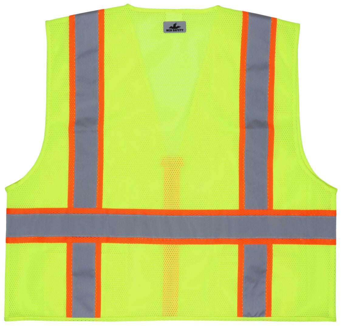 MCR Safety RSURVML - Hi-Vis Reflective Lime Safety Vest - Manufactured with Recycled Materials - Meets ANSI/ISEA 107 2020 Standard - Type R Class 2 Compliant - Made With Environmentally Friendly Recycled Water Bottles and Polyester — manufacturer image 3