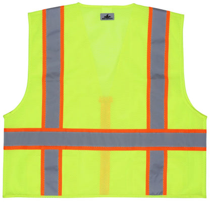MCR Safety RSURVML - Hi-Vis Reflective Lime Safety Vest - Manufactured with Recycled Materials - Meets ANSI/ISEA 107 2020 Standard - Type R Class 2 Compliant - Made With Environmentally Friendly Recycled Water Bottles and Polyester — manufacturer image 3