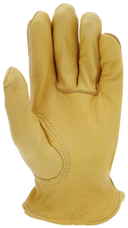 Deerskin Grain Leather Driver Gloves, Split Leather Back, Keystone Thumb