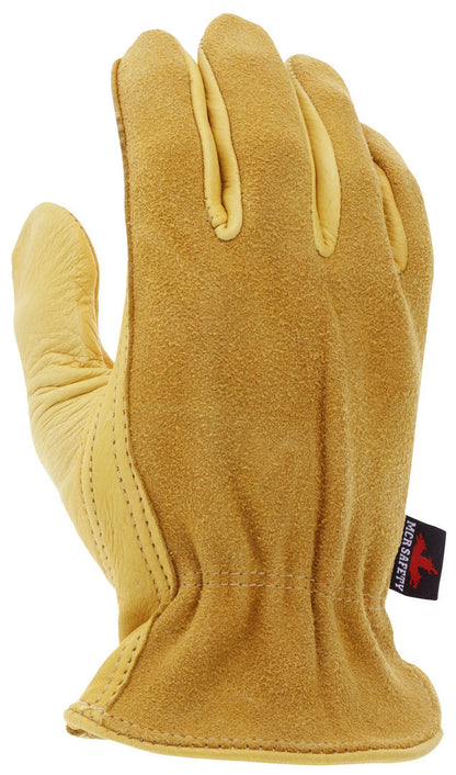 Deerskin Grain Leather Driver Gloves, Split Leather Back, Keystone Thumb