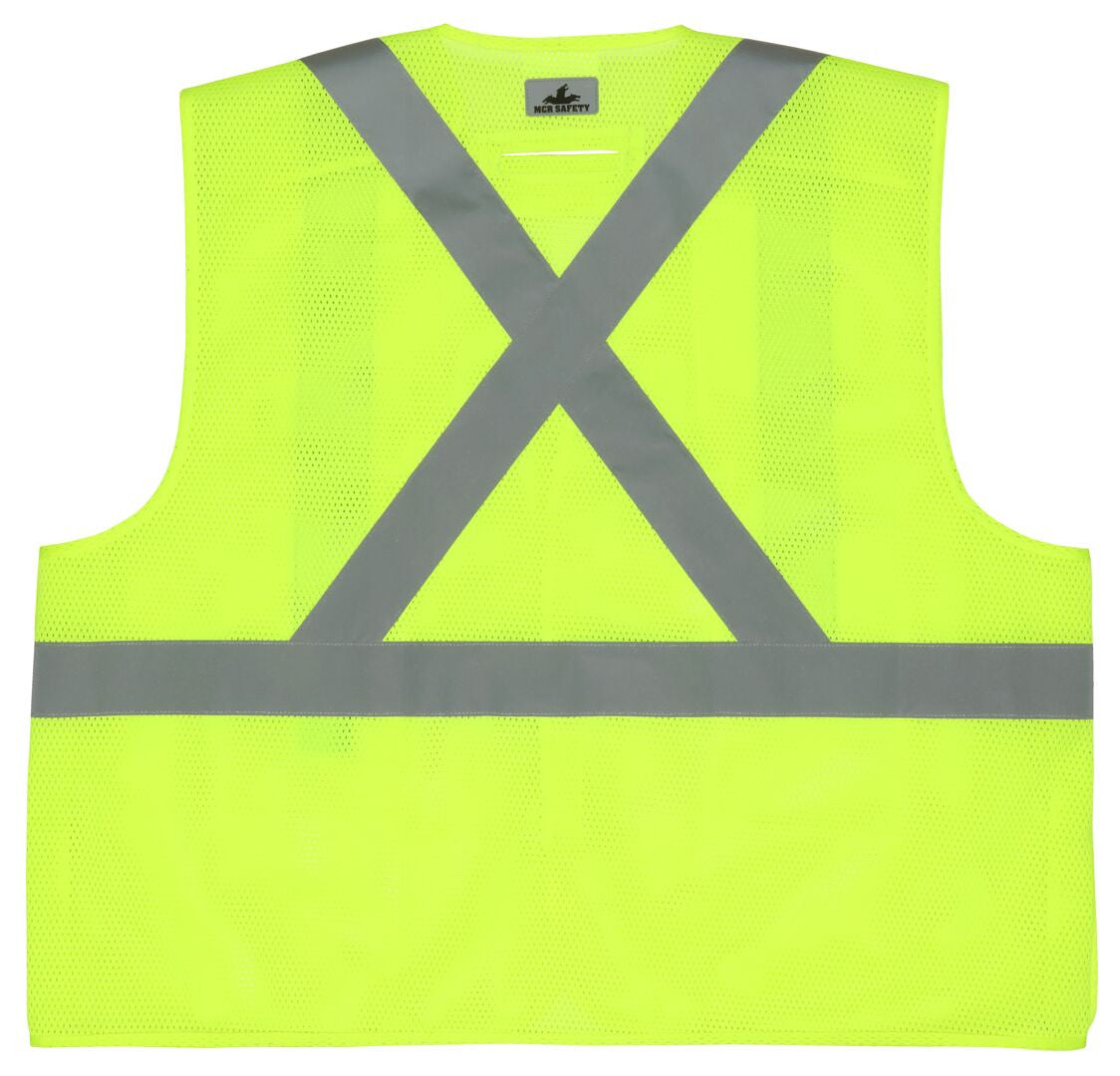MCR Safety RXCL2ML - Hi-Vis Reflective Lime Safety Vest - Manufactured with Recycled Materials - Meets ANSI/ISEA 107 2020 Standard -Type R Class 2 Compliant - Five Point Break Away Design - Made with Environmentally Friendly Recycled Water Bottles and Pol — manufacturer image 3