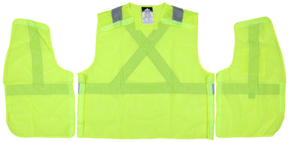 MCR Safety RXCL2ML - Hi-Vis Reflective Lime Safety Vest - Manufactured with Recycled Materials - Meets ANSI/ISEA 107 2020 Standard -Type R Class 2 Compliant - Five Point Break Away Design - Made with Environmentally Friendly Recycled Water Bottles and Pol — manufacturer image 4