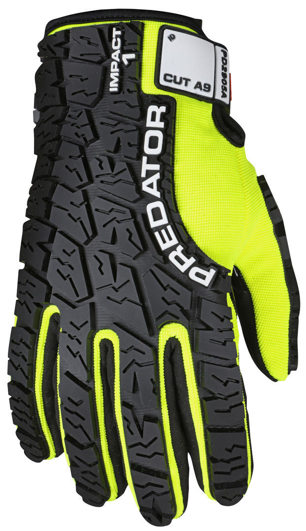 PD2905A - Predator® Mechanics Gloves - Cut Resistant Work Gloves - Made with Alycore™ - Cut and Puncture Protection - Tire Tread Pattern TPR Protects the Back of Hand - Adjustable Wrist Closure with ID Pad