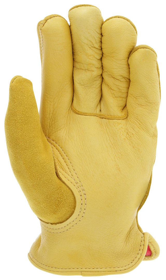 Insulated Deerskin Leather Driver Gloves, Grain Palm, Fleece Lined