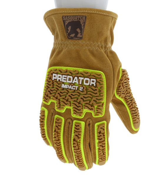 PD3430 - Predator® PD6 Impact Mechanics Gloves - Sasquatch® Leather Driver Work Gloves - TPR Back of Hand Protection - Cut, Abrasion, and Impact Resistant - Wing Thumb