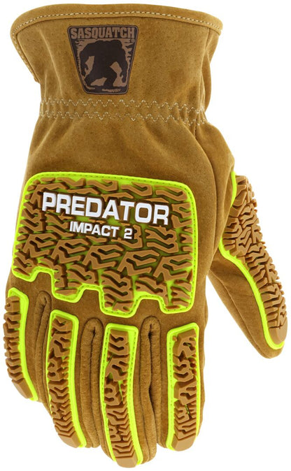 PD3430 - Predator® PD6 Impact Mechanics Gloves - Sasquatch® Leather Driver Work Gloves - TPR Back of Hand Protection - Cut, Abrasion, and Impact Resistant - Wing Thumb