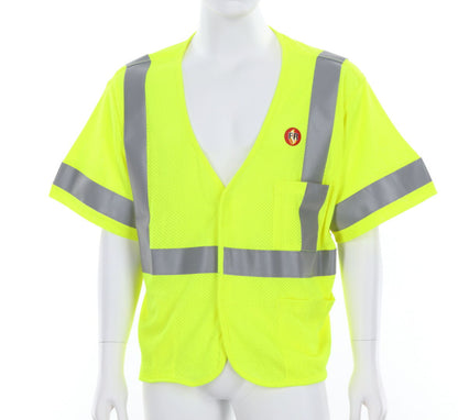 MCR Safety FRMCL3ML - Flame Resistant (FR) Safety Vest - ANSI/ISEA 107 Type R Class 3 Compliant - Mesh Modacrylic / Aramid Blend - 2 Inch Silver FR Stripes - ARC rating of 4.6 cal / cm² — manufacturer image 2