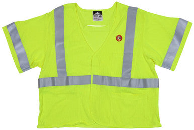 MCR Safety FRMCL3ML - Flame Resistant (FR) Safety Vest - ANSI/ISEA 107 Type R Class 3 Compliant - Mesh Modacrylic / Aramid Blend - 2 Inch Silver FR Stripes - ARC rating of 4.6 cal / cm²
