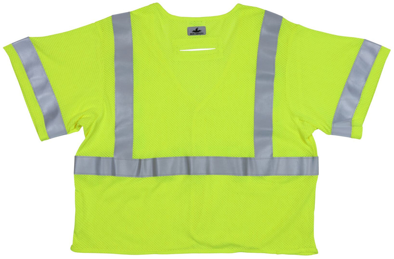 MCR Safety FRMCL3ML - Flame Resistant (FR) Safety Vest - ANSI/ISEA 107 Type R Class 3 Compliant - Mesh Modacrylic / Aramid Blend - 2 Inch Silver FR Stripes - ARC rating of 4.6 cal / cm² — manufacturer image 3