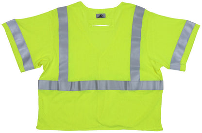 MCR Safety FRMCL3ML - Flame Resistant (FR) Safety Vest - ANSI/ISEA 107 Type R Class 3 Compliant - Mesh Modacrylic / Aramid Blend - 2 Inch Silver FR Stripes - ARC rating of 4.6 cal / cm² — manufacturer image 3
