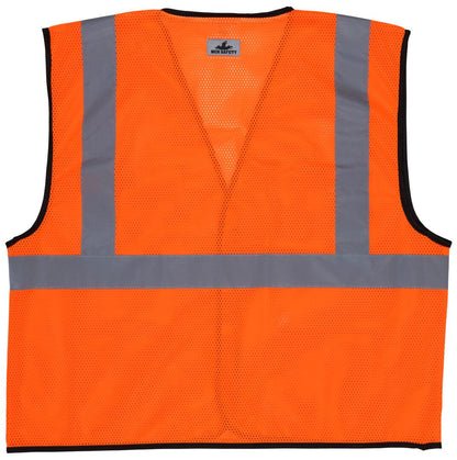 MCR Safety VCL2MO - Hi-Vis Orange Safety Vest - 2 Inch Silver Reflective Stripes - Breathable Mesh Fabric - Hook and Loop Front Closure - Meets ANSI/ISEA 107 2020 Standard - Type R Class 2 Compliant — manufacturer image 2