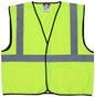 MCR Safety VCL2SL - Hi-Vis Reflective Lime Safety Vest - Meets ANSI/ISEA 107 2020 Standard - Type R Class 2 Compliant - Solid Fabric with 2 Inch Silver Stripes - Hook and Loop Front Closure