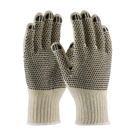 PIP® Regular Weight Seamless Knit Cotton/Polyester Glove with PVC Dotted Grip - Double-Sided