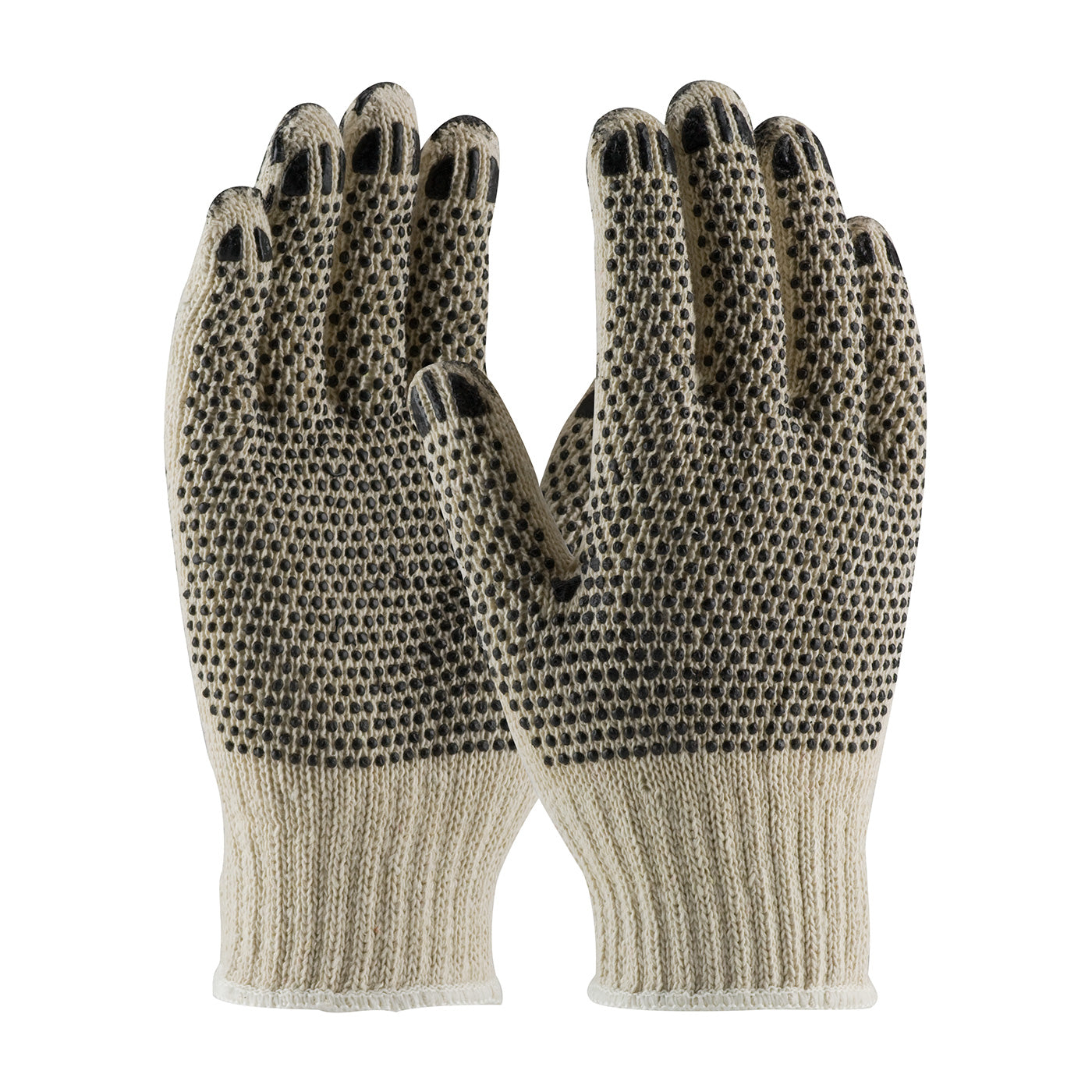 PIP®: Heavy Weight Seamless Knit Cotton/Polyester Glove with PVC Dotted Grip - Double-Sided w/ Coated Fingertips