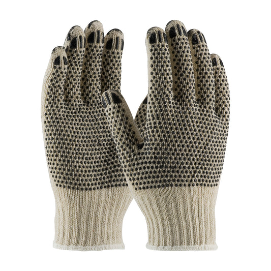 PIP®: Heavy Weight Seamless Knit Cotton/Polyester Glove with PVC Dotted Grip - Double-Sided w/ Coated Fingertips