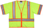 MCR Safety V3210 - Hi-Vis Reflective Lime Safety Vest - ANSI/ISEA 107 2020 Type R Class 3 - 2 Inch Silver Stripes Trimmed in Orange - Cool Breathable Mesh Fabric - Zippered Front Closure