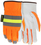 Luminator Hi-Visibility Grain Goatskin Driver Gloves, Reflective, Keystone Thumb