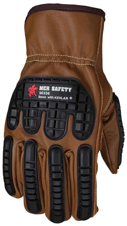 Goatskin Leather Driver Gloves, TPR Impact Protection, Oil Block, Keystone Thumb