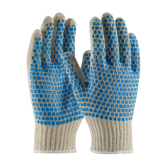 Seamless Knit Cotton / Polyester Glove with Double-Sided PVC Brick Pattern Grip - 7 Gauge