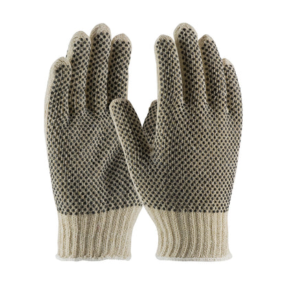 Seamless Knit Cotton / Polyester Glove with Double-Sided PVC Dense Dot Grip - 7 Gauge