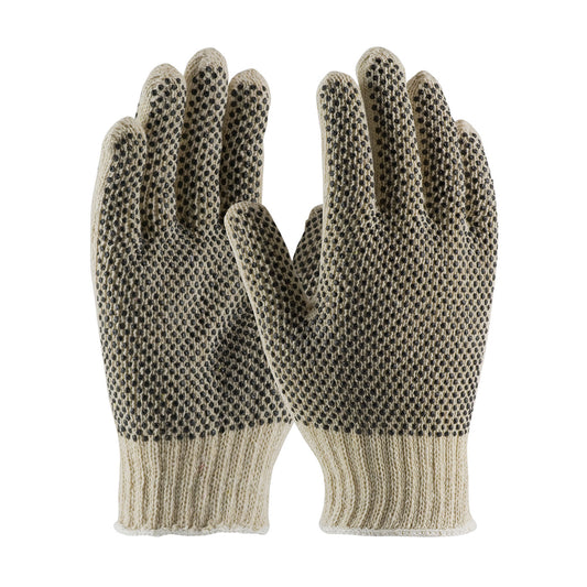 Seamless Knit Cotton / Polyester Glove with Double-Sided PVC Dense Dot Grip - 7 Gauge