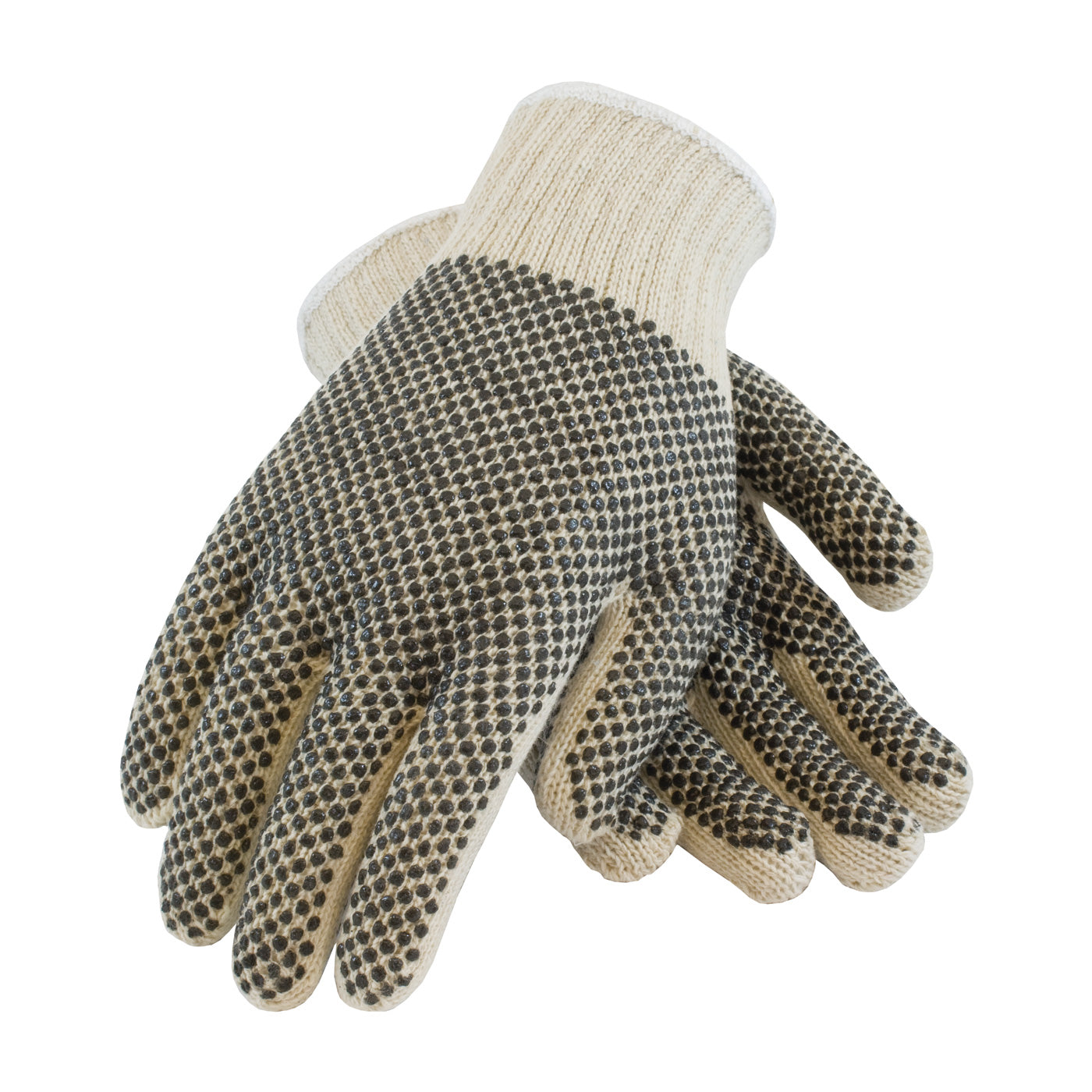 Seamless Knit Cotton / Polyester Glove with Double-Sided PVC Dense Dot Grip - 7 Gauge