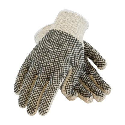 Seamless Knit Cotton / Polyester Glove with Double-Sided PVC Dense Dot Grip - 7 Gauge