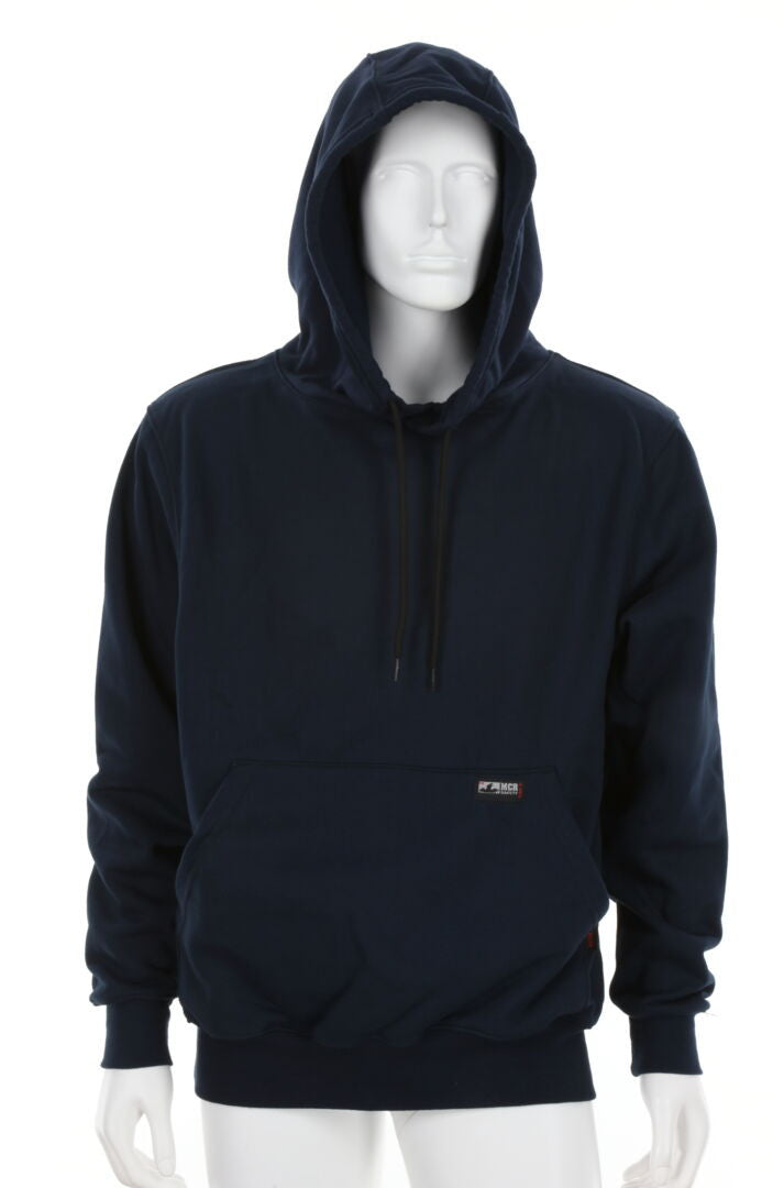 MCR Safety SS2N - ** Limited Inventory Available ** MCR Safety FR Gear - Navy Blue Flame Resistant (FR) Hooded Pullover Sweatshirt - 100% Cotton - Interlock Fleece Shell - NFPA 70E and NFPA 2112 Compliant — manufacturer image 2