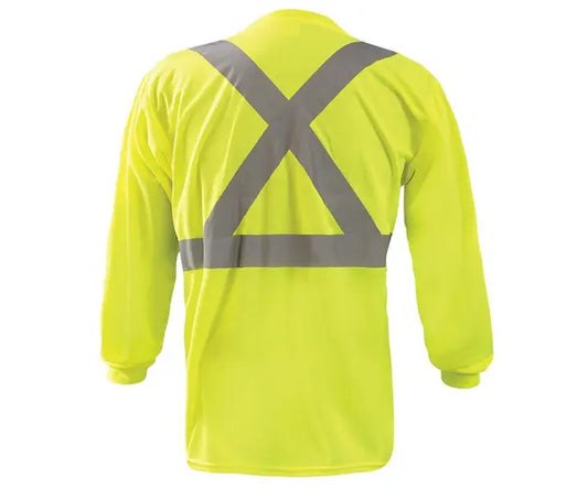 Occunomix Long Sleeve Wicking Birdseye X-Back T-Shirt Hi-Vis Shirts Orange S model LUX-LST2BX-OS