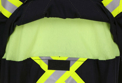 MCR Safety SBC1032 - Summit Breeze® Flame Resistant (FR) Coverall - Navy Blue 5.5-ounce Inherent Blend Material - Long Sleeve with Vented Underarms and Back - 3 Inch Triple Trim FR Reflective Stripes - CAT2 - ASTM F1930 Tested - Less Than 8% Body Burn — manufacturer image 5