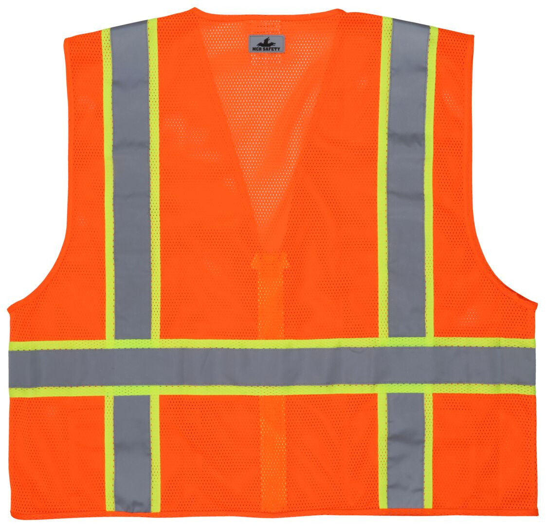 MCR Safety RSURVMO - Hi-Vis Reflective Orange Safety Vest - Manufactured with Recycled Materials - Meets ANSI/ISEA 107 2020 Standard - Type R Class 2 Compliant - Environmentally Friendly Recycled Water Bottles and Polyester — manufacturer image 3