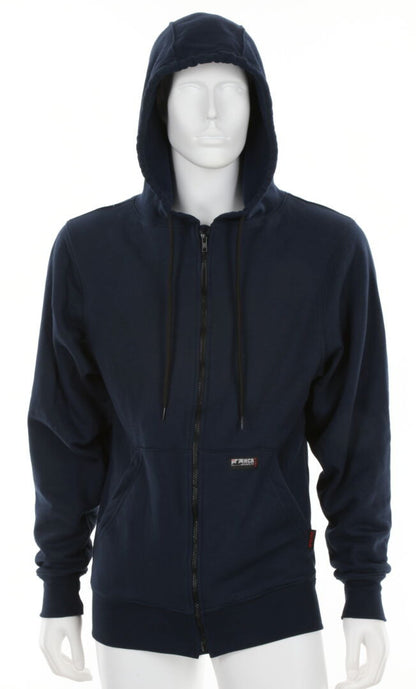 MCR Safety SS1N - MCR Safety FR Gear - Navy Blue Flame Resistant (FR) Hooded Sweatshirt - 95% Cotton 5% Spandex - Interlock Fleece Shell - 11.5 oz/yd² - Fabric Meets NFPA 70E and NFPA 2112 Requirements — manufacturer image 2