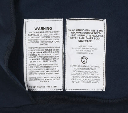 MCR Safety SS1N - MCR Safety FR Gear - Navy Blue Flame Resistant (FR) Hooded Sweatshirt - 95% Cotton 5% Spandex - Interlock Fleece Shell - 11.5 oz/yd² - Fabric Meets NFPA 70E and NFPA 2112 Requirements — manufacturer image 4