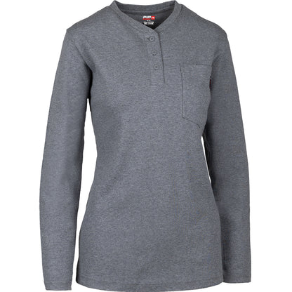 PIP 385-FRHNW AR/FR Dual-Certified Women's Long Sleeve Henley - 10.6 cal/cm2