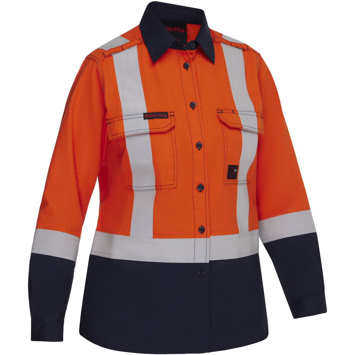 PIP Bisley 385WFRHS Dual-Certified AR/FR Women's Ripstop Long Sleeve Button Down - Industrial Wash Durable